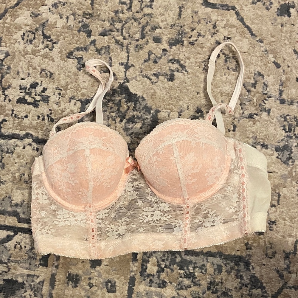 Lace Bra in Light Pink and White
